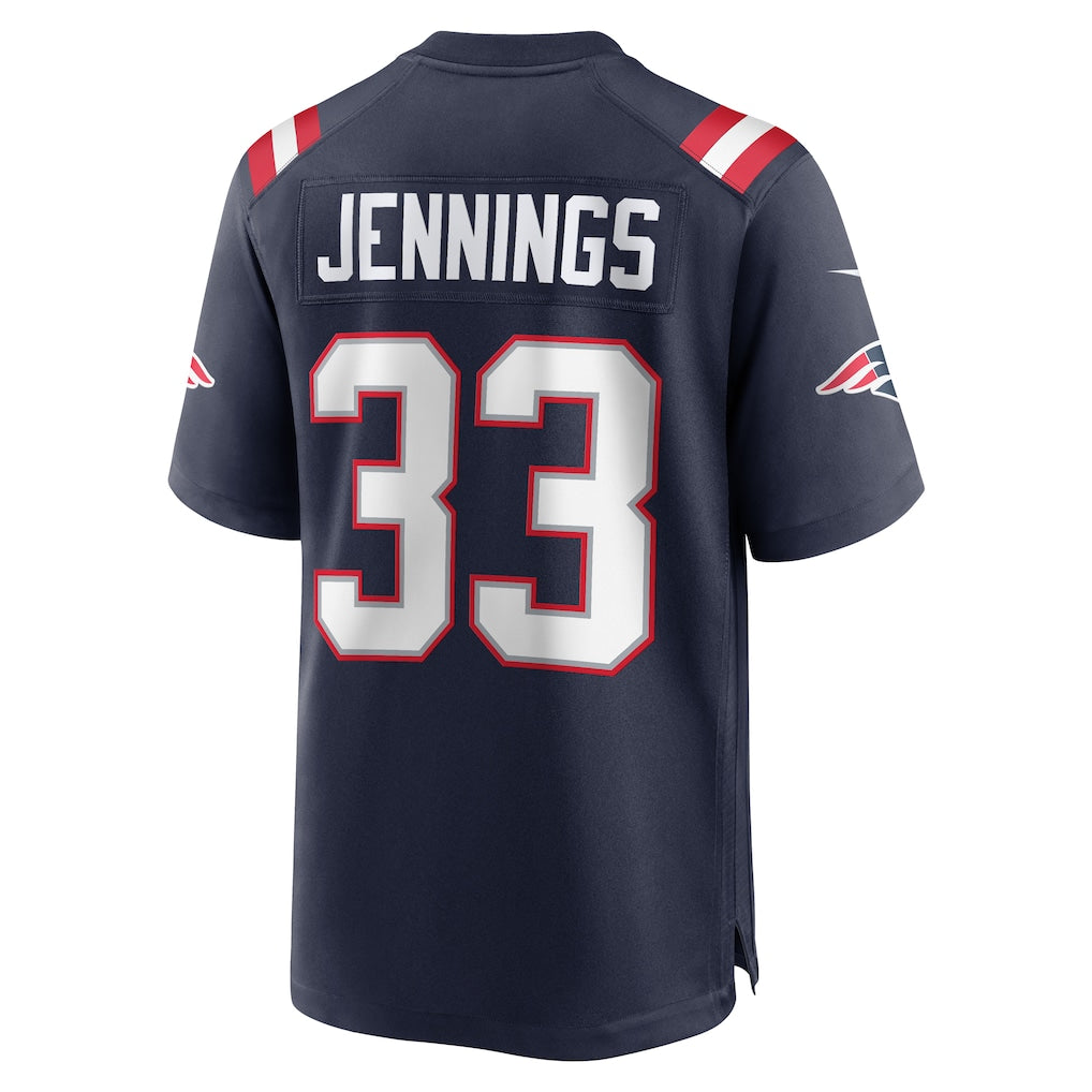 Johmsee NE.Patriots #33 Anfernee Jennings Navy Team Game Jersey