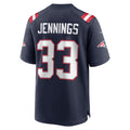 Johmsee NE.Patriots #33 Anfernee Jennings Navy Team Game Jersey