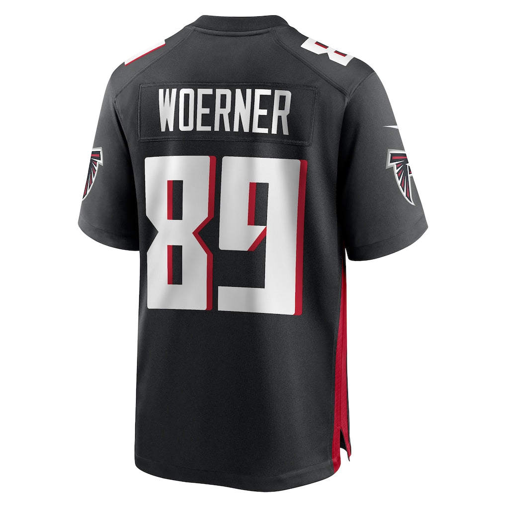 Johmsee A.Falcons #89 Charlie Woerner Black Team Game Jersey