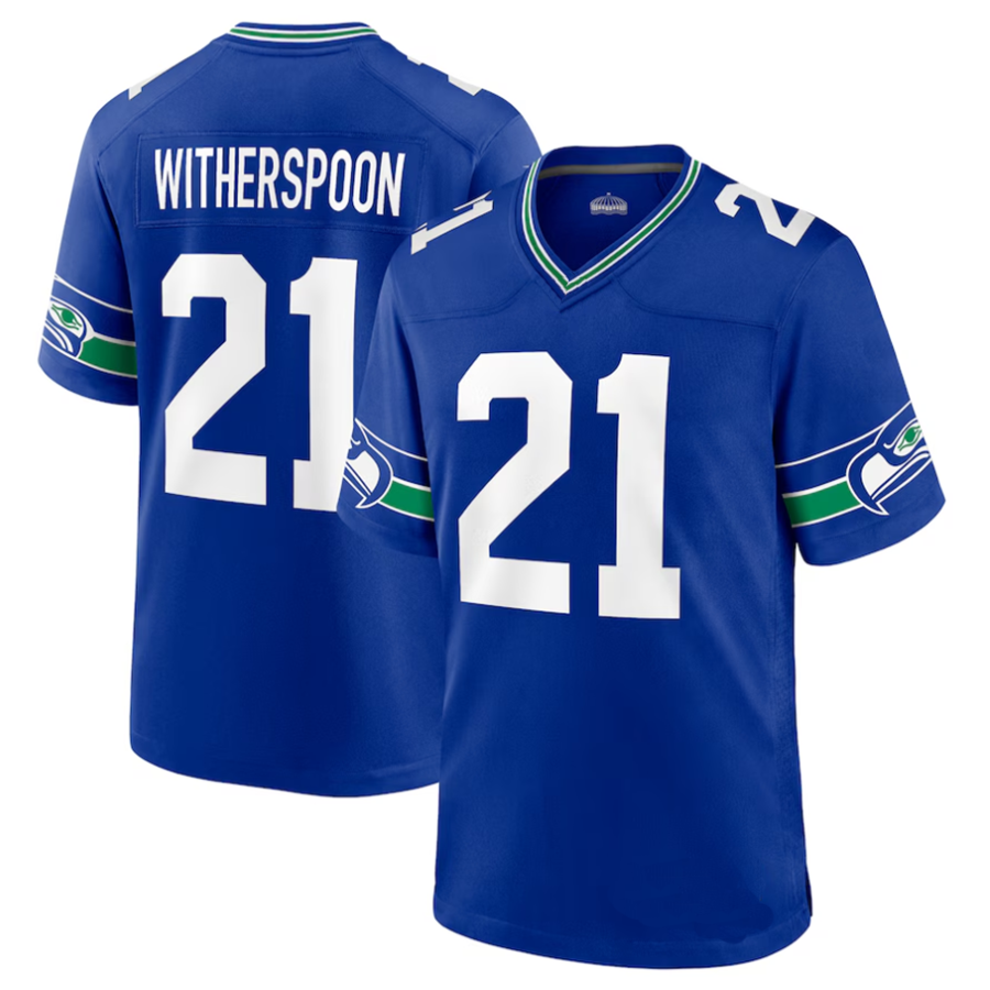 Johmsee S.Seahawks #21 Devon Witherspoon Player Royal Throwback Game Stitched Jerseys