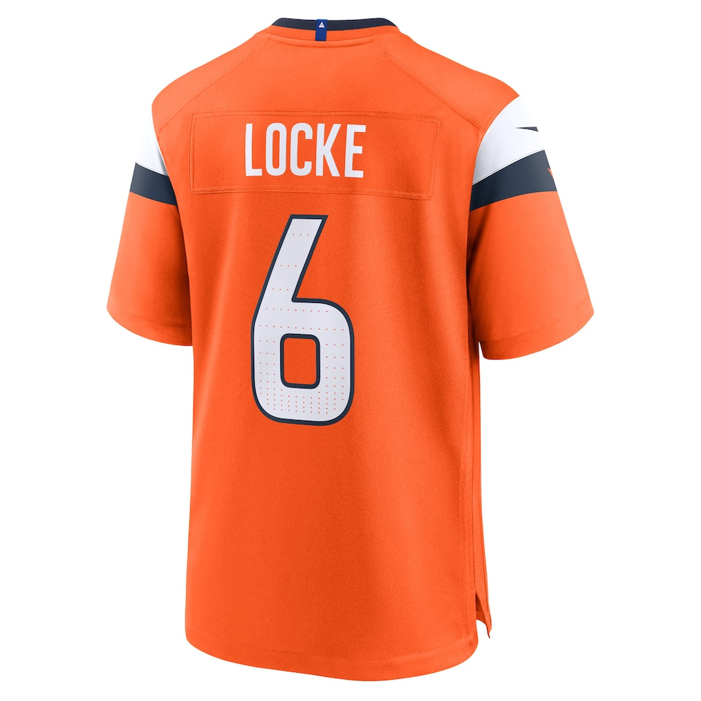 Johmsee D.Broncos #6 P.J. Locke Orange  Team Game Jersey