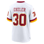 Johmsee W.Commanders #30 Austin Ekeler White Game Super Bowl Era Jersey