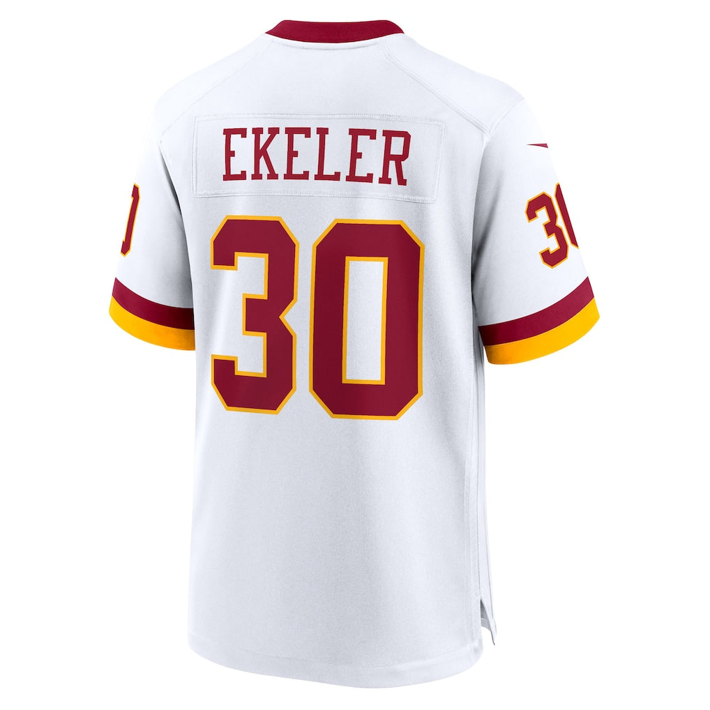 Johmsee W.Commanders #30 Austin Ekeler White Game Super Bowl Era Jersey