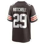 Johmsee C.Browns #29 Cameron Mitchell Brown Team Game Jersey