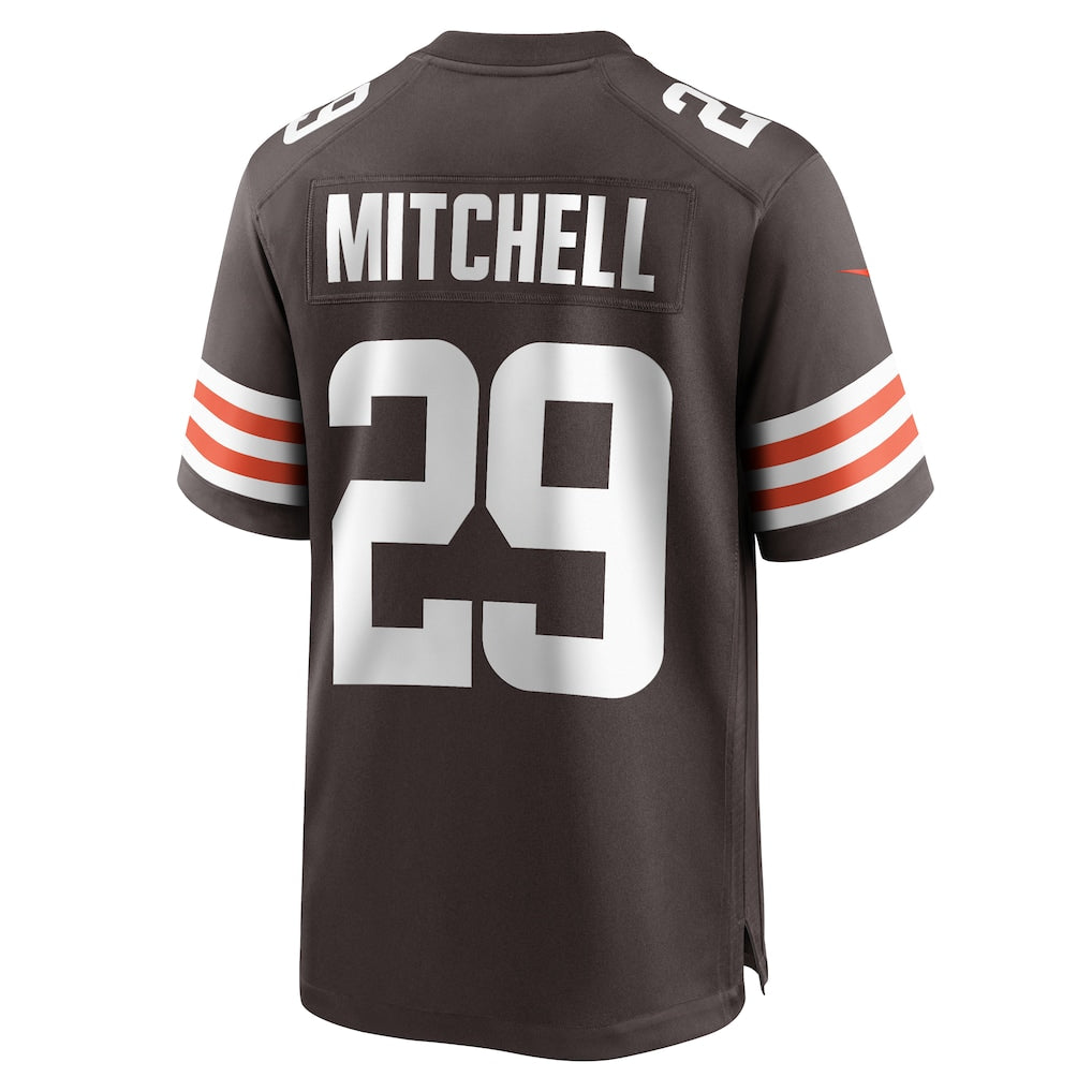 Johmsee C.Browns #29 Cameron Mitchell Brown Team Game Jersey