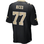 Johmsee NO.Saints #77 Carl Nicks Black Game Retired Player Jersey