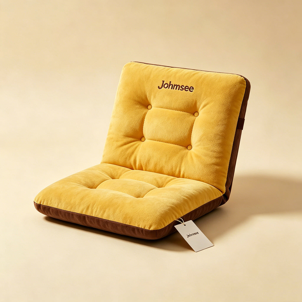 Johmsee Classic Yellow Chair Cushions, Soft Plush Breathable Thickened Comfort Cheap Lazy Sofa Seat Pad, Sweat-Winning Skin-Friendly Adjustable Backrest Floor Jerseys for Home Office Daily Use