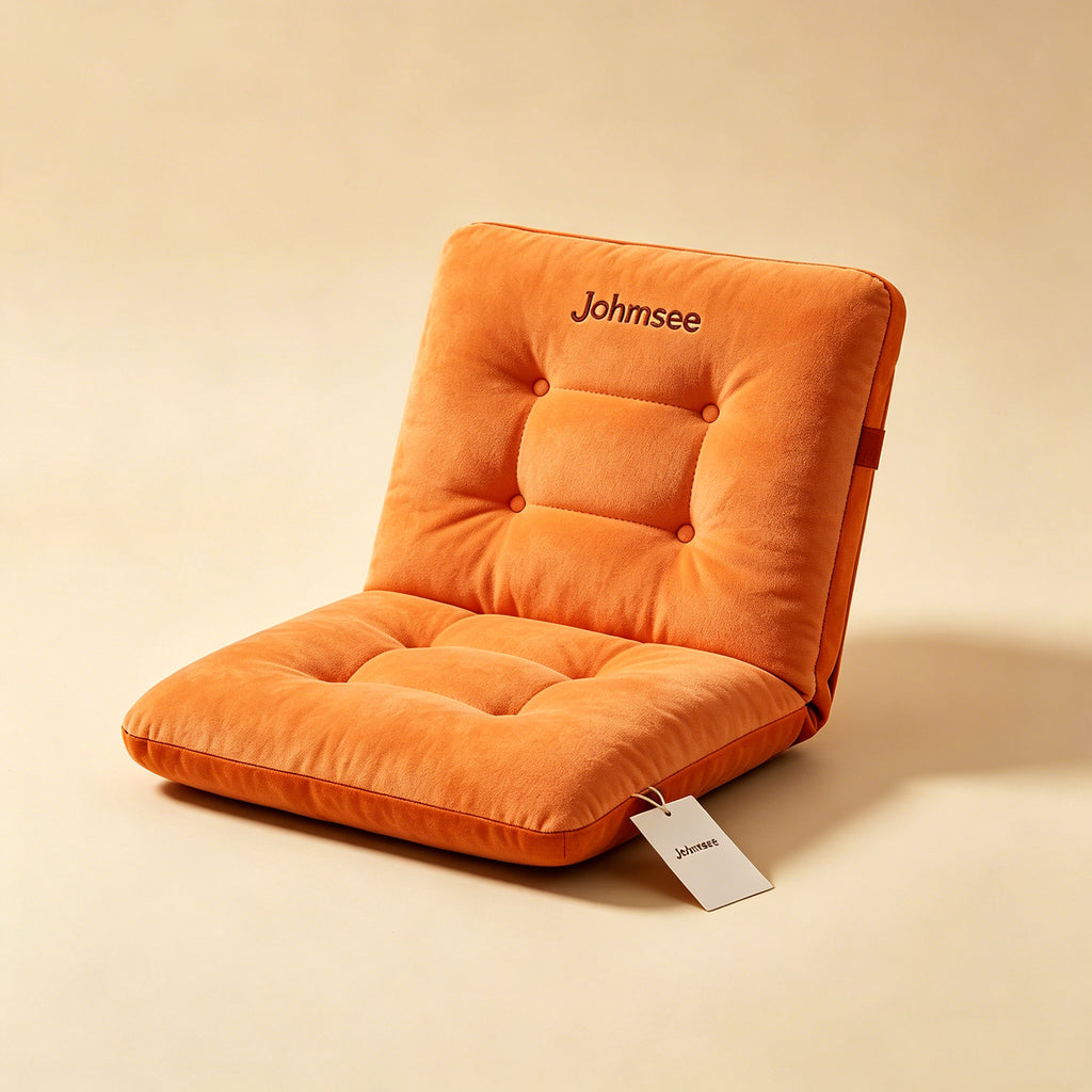 Johmsee Classic Orange Chair Cushions, Soft Plush Breathable Thickened Comfort Cheap Lazy Sofa Seat Pad, Sweat-Winning Skin-Friendly Adjustable Backrest Floor Jerseys for Home Office Daily Use