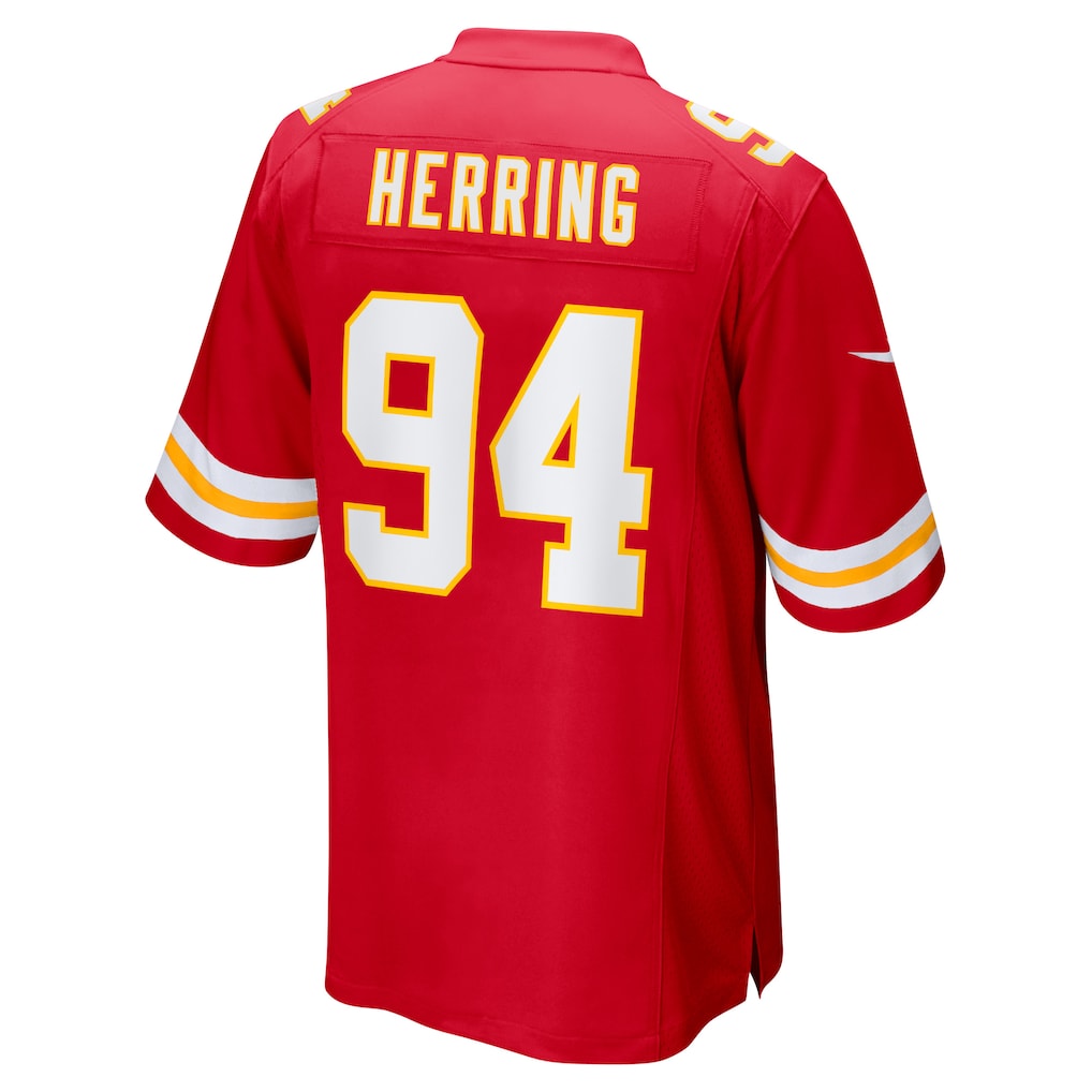 Johmsee KC.Chiefs #94 Malik Herring Red Team Game Player Jersey