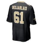 Johmsee NO.Saints #61 Drew Desjarlais Black Game Player Jersey