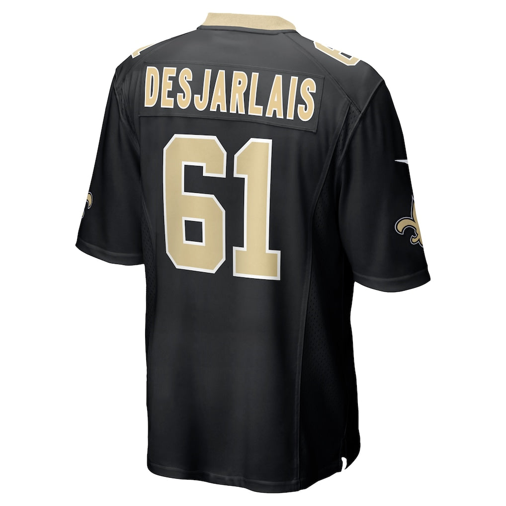 Johmsee NO.Saints #61 Drew Desjarlais Black Game Player Jersey