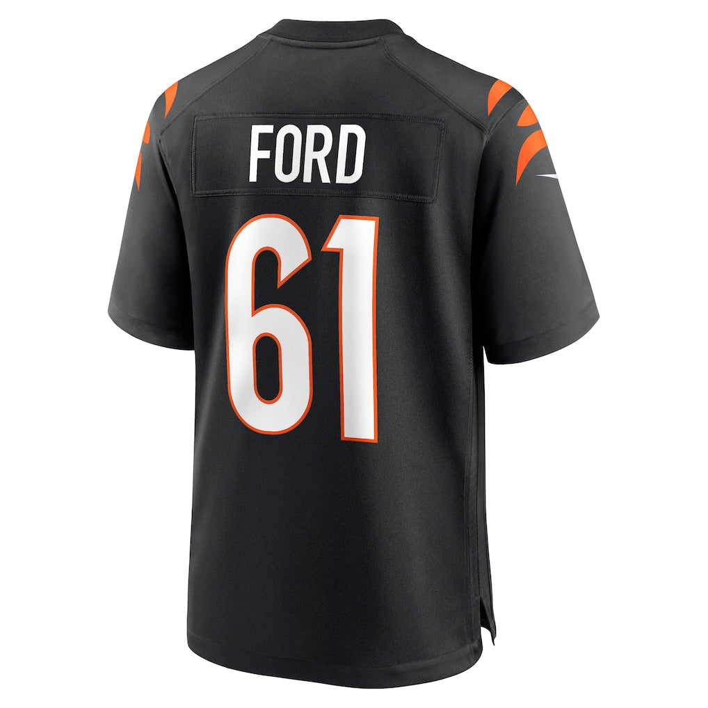 Johmsee C.Bengals #61 Cody Ford Black Game Jersey