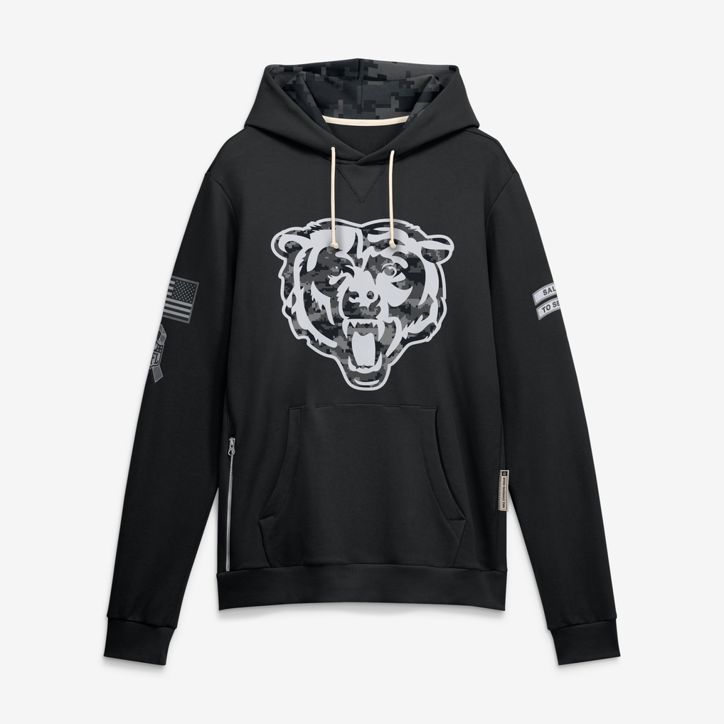 Johmsee C.Bears Black 2026 Salute to Service Sideline Dri-FIT Pullover Hoodie Jerseys