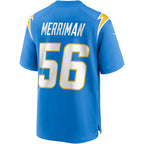 Johmsee LA.Chargers #56 Shawne Merriman Powder Blue Game Retired Player Jersey