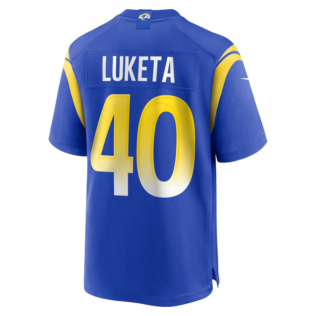 Johmsee LA.Rams #40 Jesse Luketa Royal Team Game Jersey