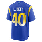 Johmsee LA.Rams #40 Jesse Luketa Royal Team Game Jersey