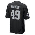 Johmsee LV.Raiders #49 Charles Snowden Black Team Game Jersey