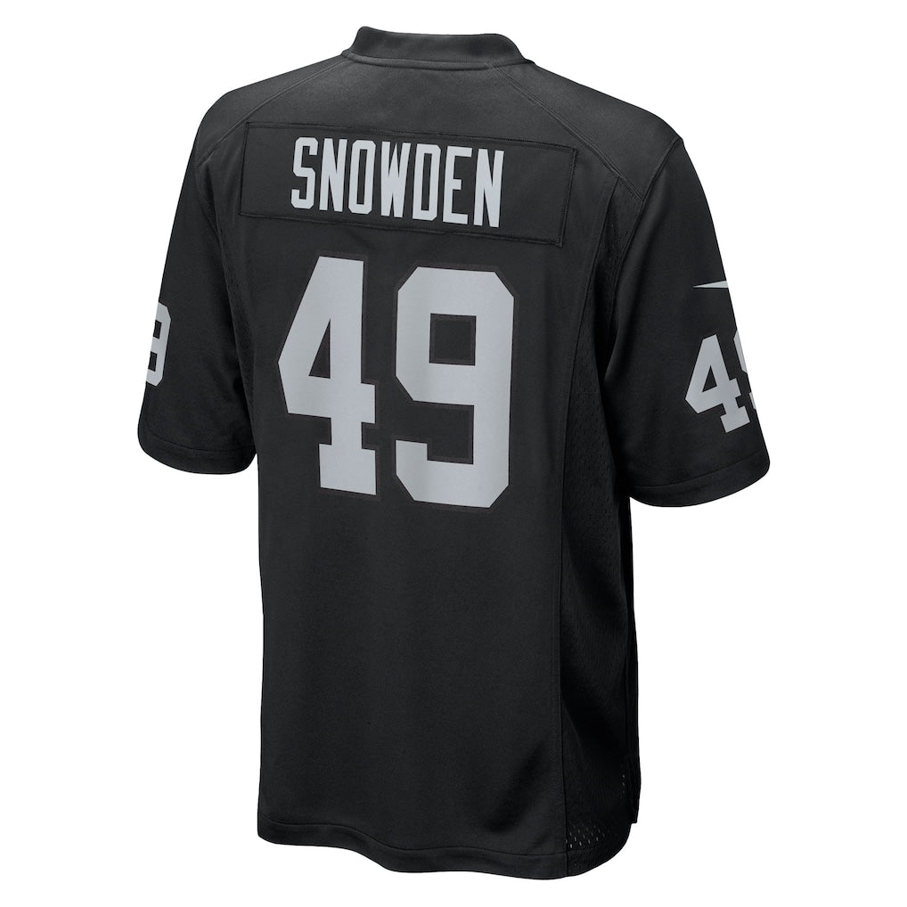 Johmsee LV.Raiders #49 Charles Snowden Black Team Game Jersey