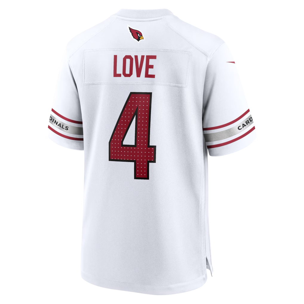 Johmsee A.Cardinals #4 Jeremiyah Love White Game Player Stitched Jerseys