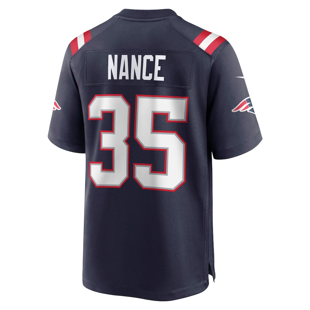 Johmsee NE.Patriots #35 Jim Nance Navy Retired Player Jersey