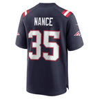 Johmsee NE.Patriots #35 Jim Nance Navy Retired Player Jersey