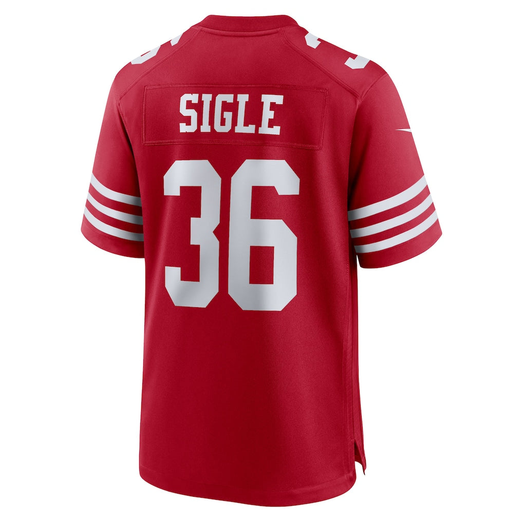 Johmsee SF.49ers #36 Marques Sigle Scarlet Team Game Jersey