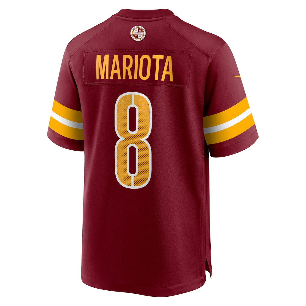 Johmsee W.Commanders #8 Marcus Mariota Burgundy Team Game Jersey