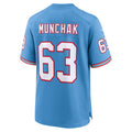 Johmsee T.Titans #63 Mike Munchak Light Blue Retired Player Alternate Game Jersey