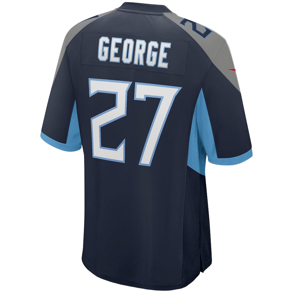 Johmsee T.Titans #27 Eddie George Navy Game Retired Player Jersey