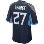 Johmsee T.Titans #27 Eddie George Navy Game Retired Player Jersey