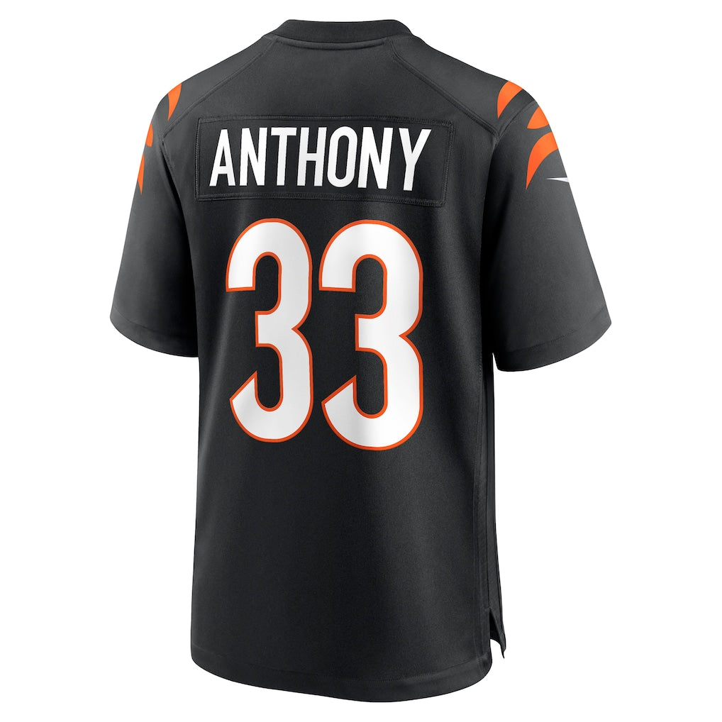 Johmsee C.Bengals #33 Daijahn Anthony Black Game Jersey