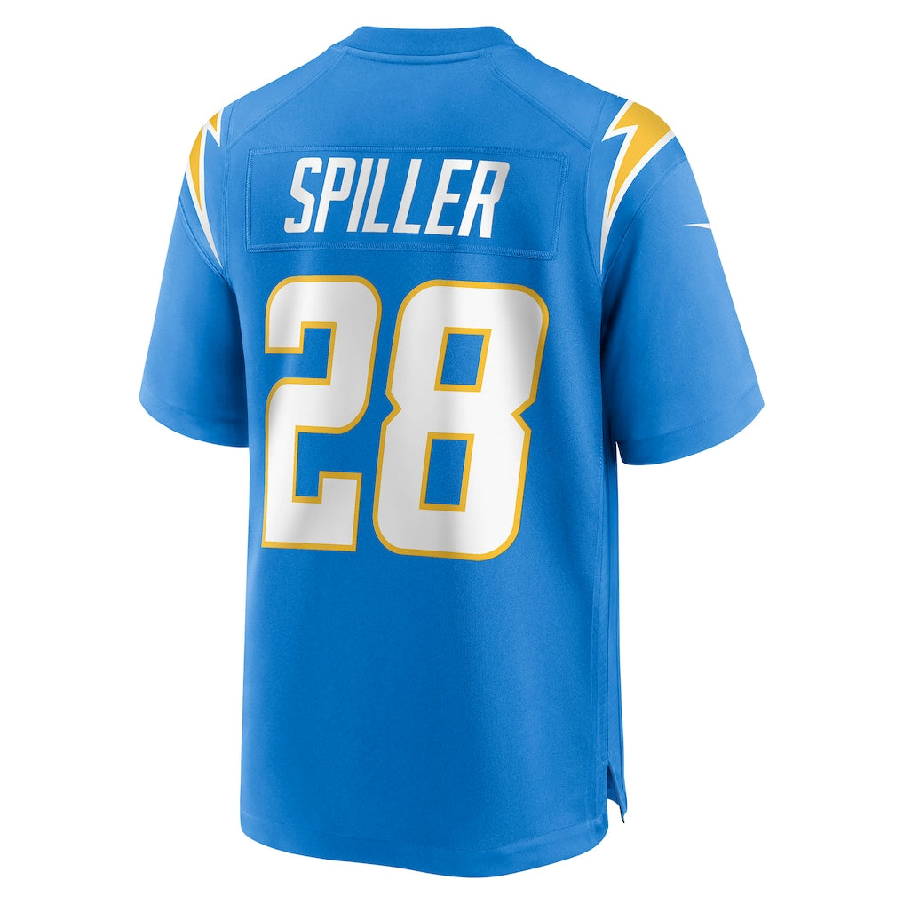Johmsee LA.Chargers #28 Isaiah Spiller Powder Blue Team Game Jersey