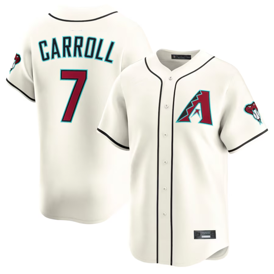 Johmsee A.Diamondbacks #7 Corbin Carroll Player Cream Limited American Personalized Stitched Jerseys