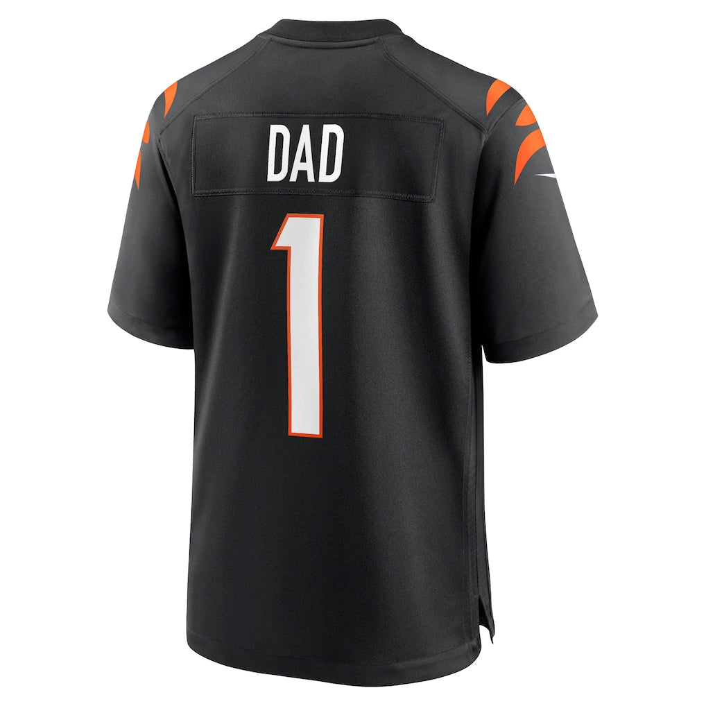 Johmsee C.Bengals #1 Dad Black Game Jersey