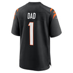 Johmsee C.Bengals #1 Dad Black Game Jersey
