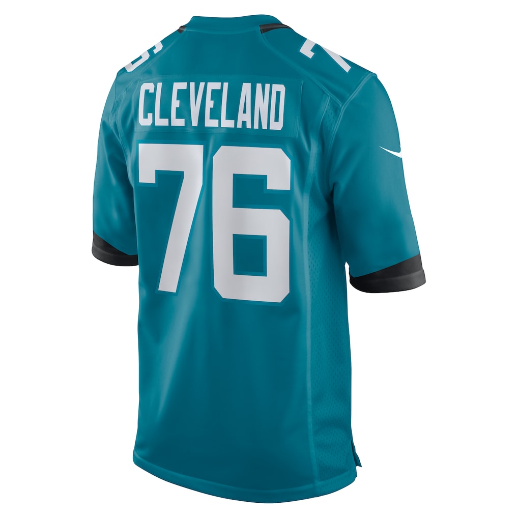 Johmsee J.Jaguars #76 Ezra Cleveland Teal Game Jersey