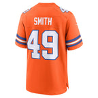 Johmsee D.Broncos #49 Dennis Smith Orange Player Game Jersey