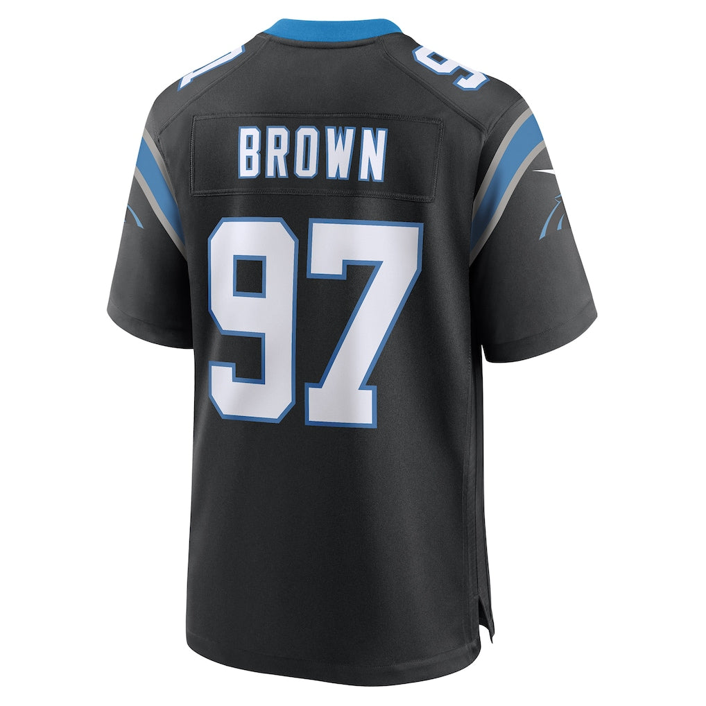 Johmsee C.Panthers #97 Bobby Brown Black Team Game Jersey