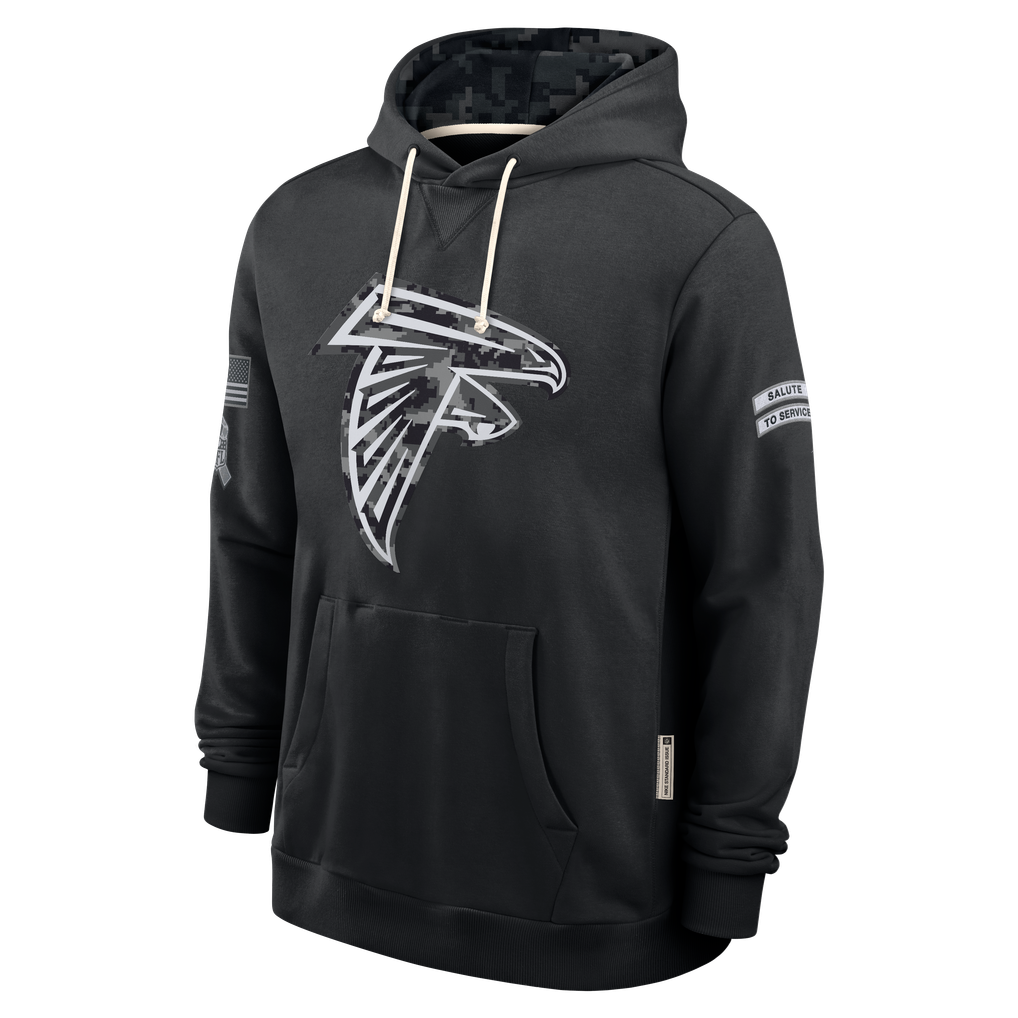 Johmsee A.Falcons Black 2026 Salute to Service Sideline Dri-FIT Pullover Hoodie Jerseys