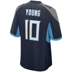 Johmsee T.Titans #10 Vince Young Navy Game Retired Player Jersey