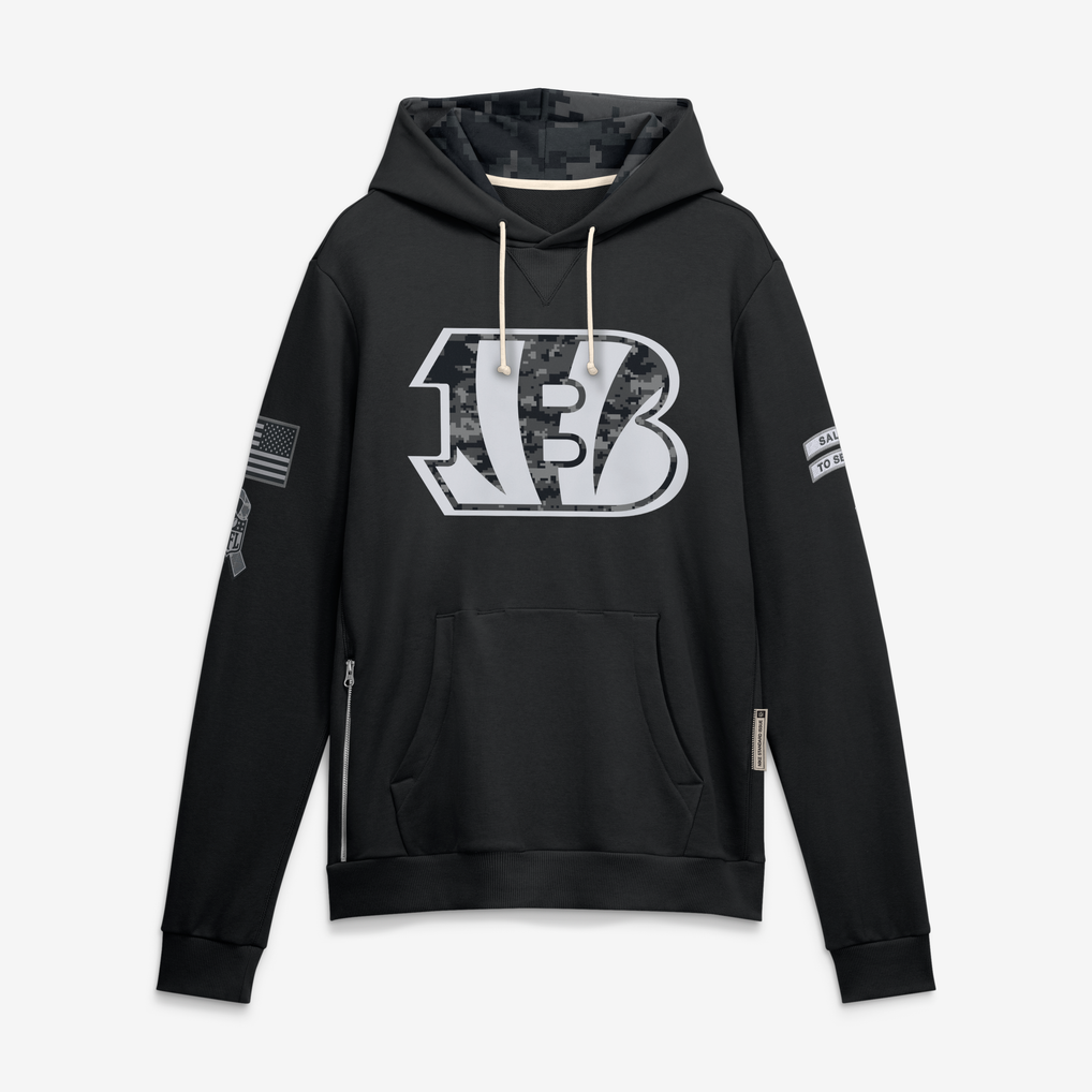 Johmsee C.Bengals Black 2026 Salute to Service Sideline Dri-FIT Pullover Hoodie Jerseys