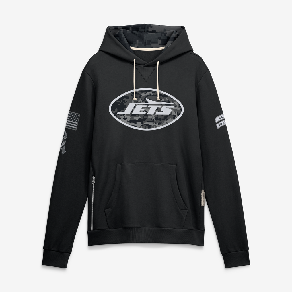 Johmsee NY.Jets Black 2026 Salute to Service Sideline Dri-FIT Pullover Hoodie Jerseys