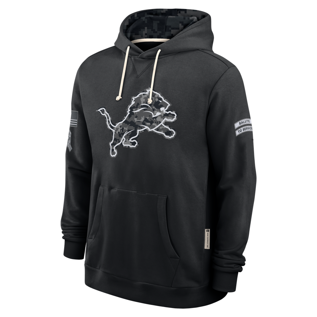 Johmsee D.Lions Black 2026 Salute to Service Sideline Dri-FIT Pullover Hoodie Jerseys