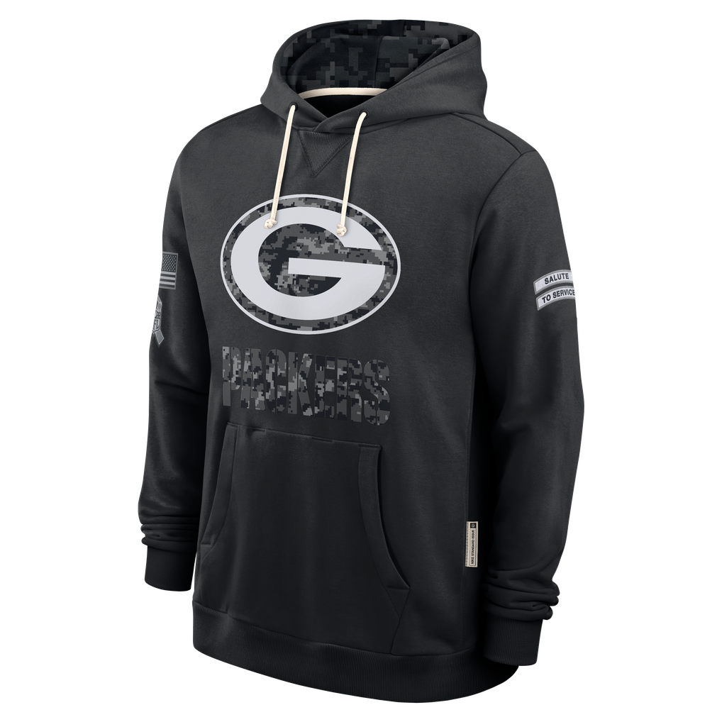 Johmsee GB.Packers Black 2026 Salute to Service Sideline Dri-FIT Pullover Hoodie Jerseys