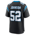 Johmsee C.Panthers #52 DJ Johnson Black Game Jersey