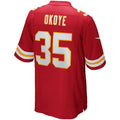 Johmsee KC.Chiefs #35 Christian Okoye Red Game Retired Player Jersey