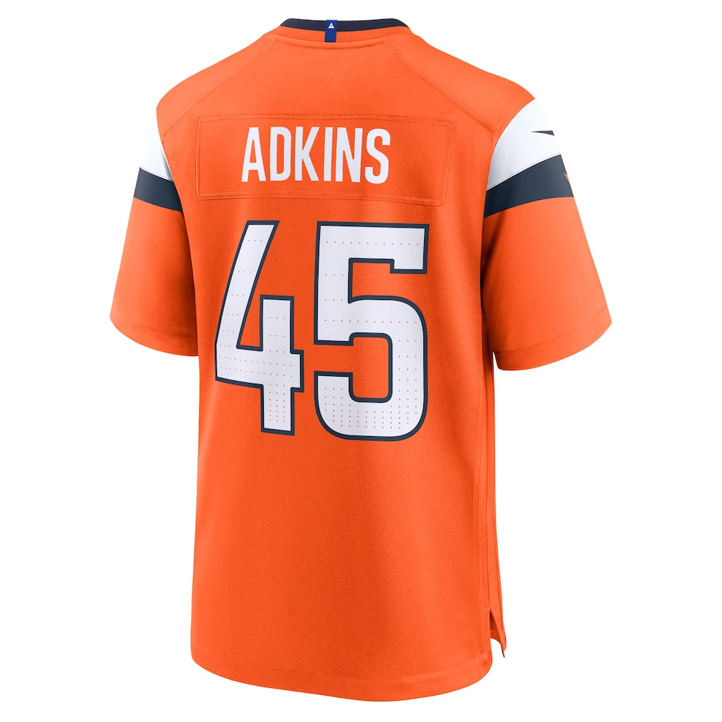 Johmsee D.Broncos #45 Nate Adkins Orange Team Game Jersey