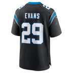 Johmsee C.Panthers #29 Akayleb Evans Black Team Game Jersey