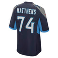 Johmsee T.Titans #74 Bruce Matthews Navy Retired Player Jersey