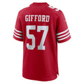 Johmsee SF.49ers #57 Luke Gifford Scarlet Team Game Jersey